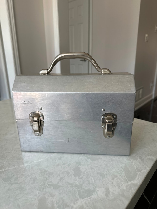 Vintage L. May Manufacturing Aluminum Miner's Lunch Box