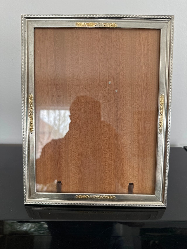 Silver plated metal picture frame