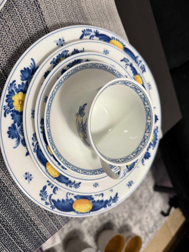 Vista Alegre Dinnerware Set - Blue & Yellow Floral