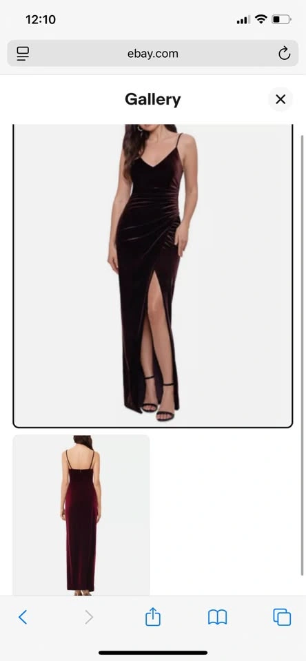 Betsy & Adam Velvet Evening Gown Size 10 - photo 3