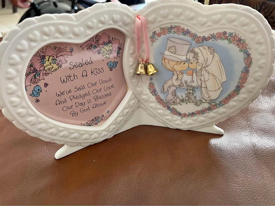 Precious Moments "Sealed with a Kiss" Wedding Frame 1992