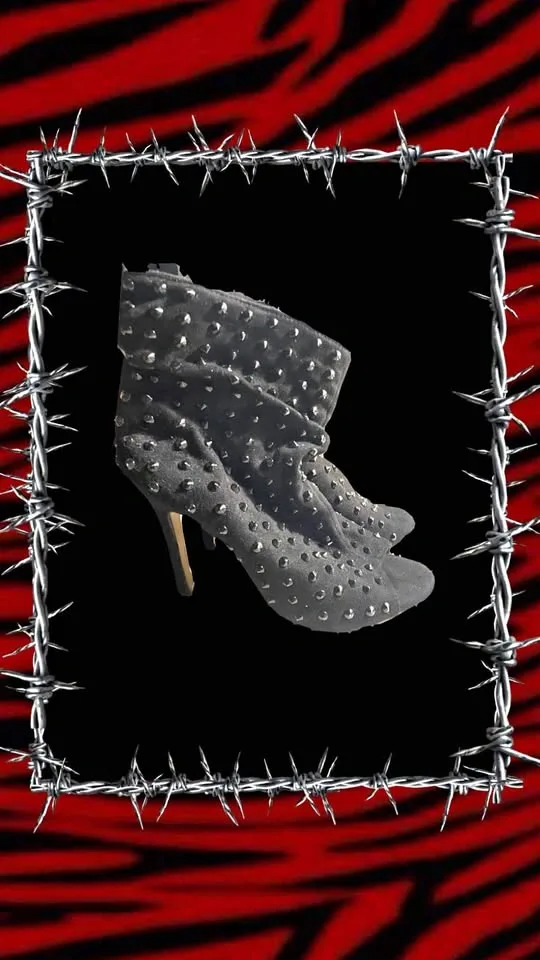 Black Studded Ankle Boots