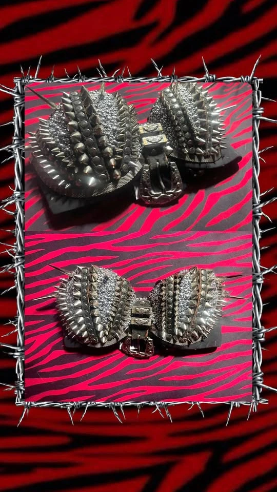 DIY Goth Rave Spiked Bra