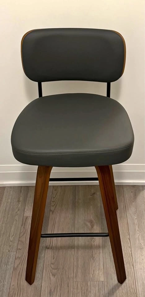 Modern Black Bar Stool Wood Legs