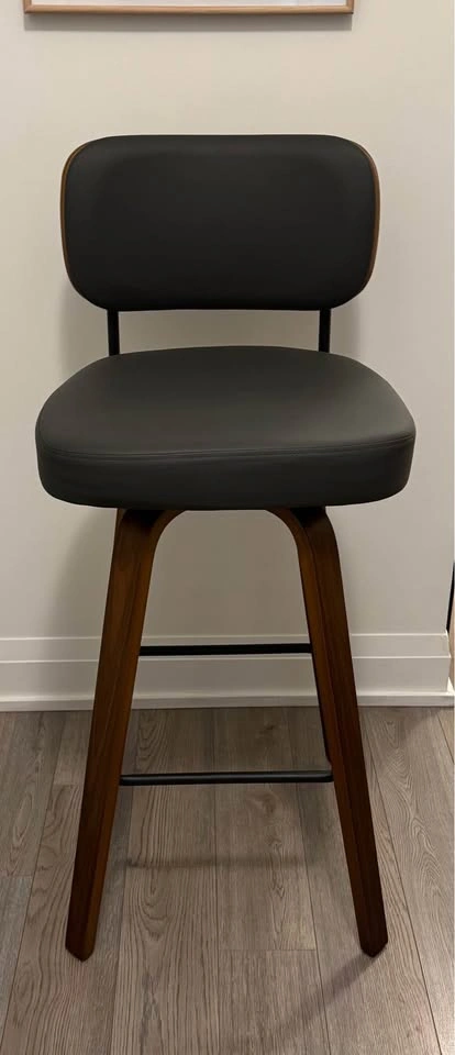 Modern Black Bar Stool Wood Legs - photo 2