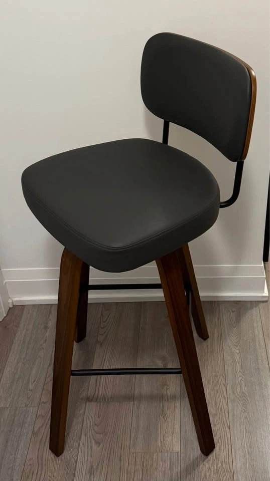 Modern Black Bar Stool Wood Legs - photo 4