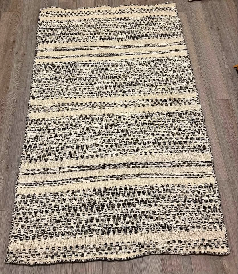 LIVABLISS Mardin MDI-2305 Woven Wool Rug Black Cream 3x5