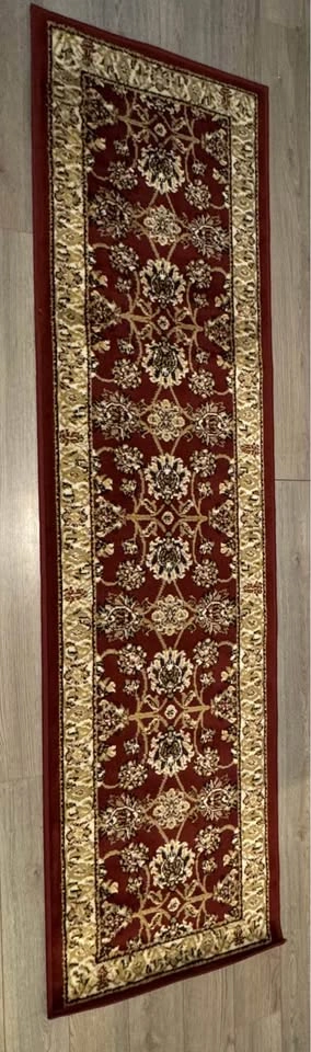 Maroon Red & Gold Floral Rug Runner 2x8 - photo 3