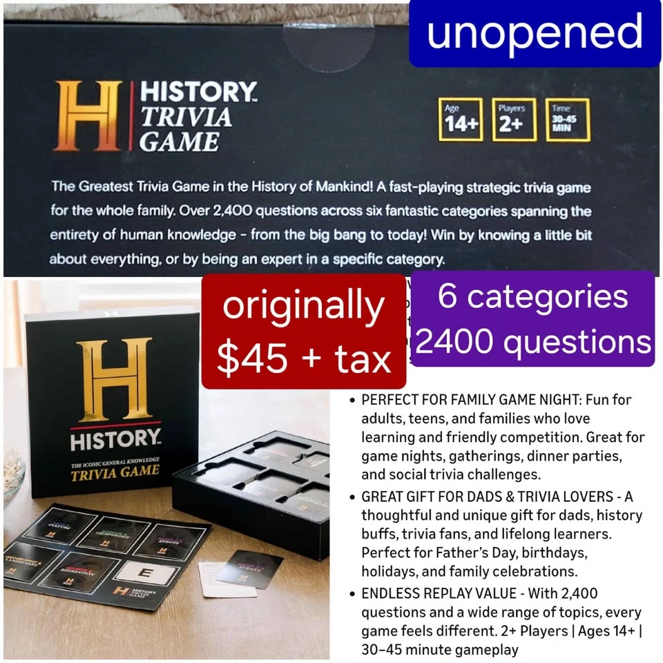 History Trivia Board Game - NEW still wrapped - photo 2