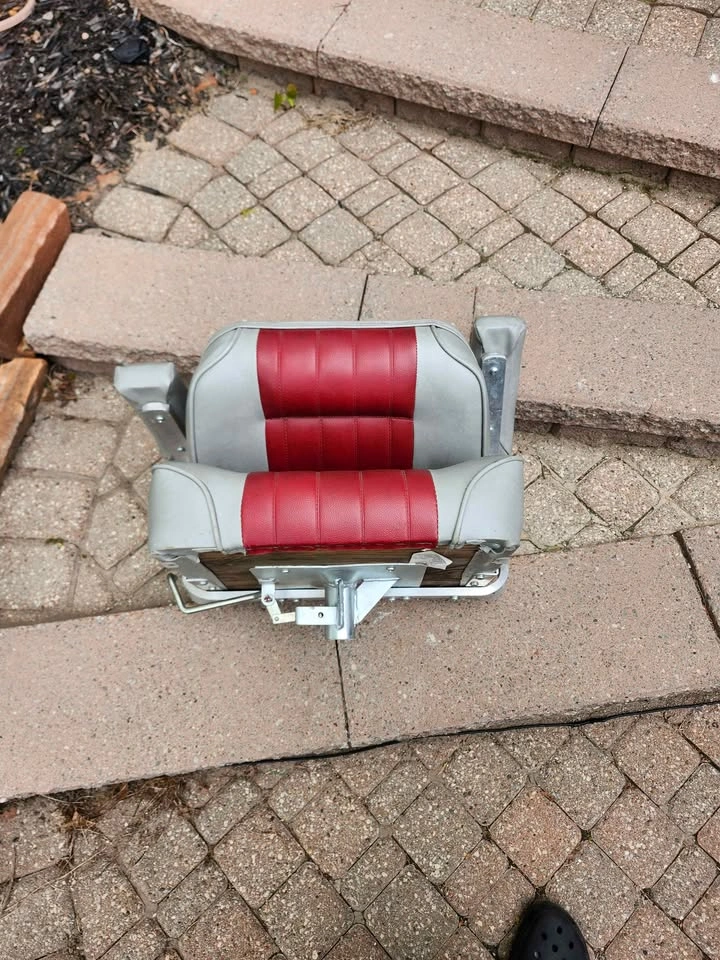 B&M Folding Boat Seat Red Gray - photo 3