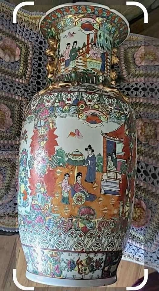 Antique storytelling Oriental vase