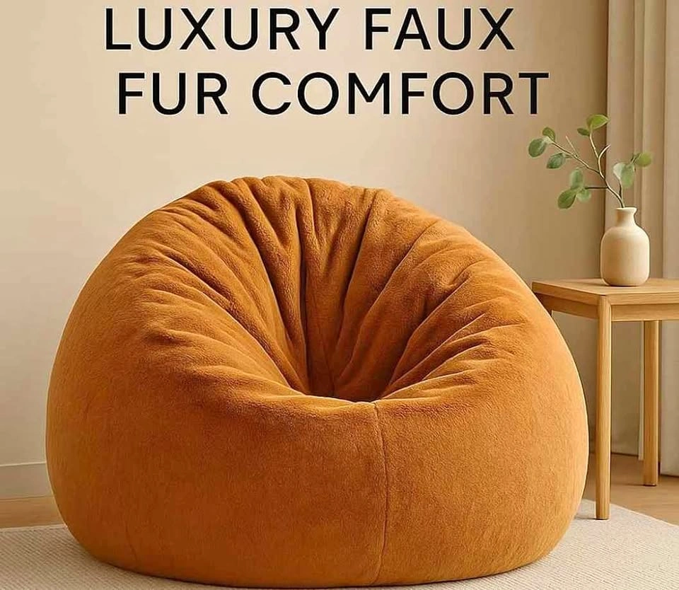 Luxury Faux Fur Bean Bag Chair - Ultra Comfortable