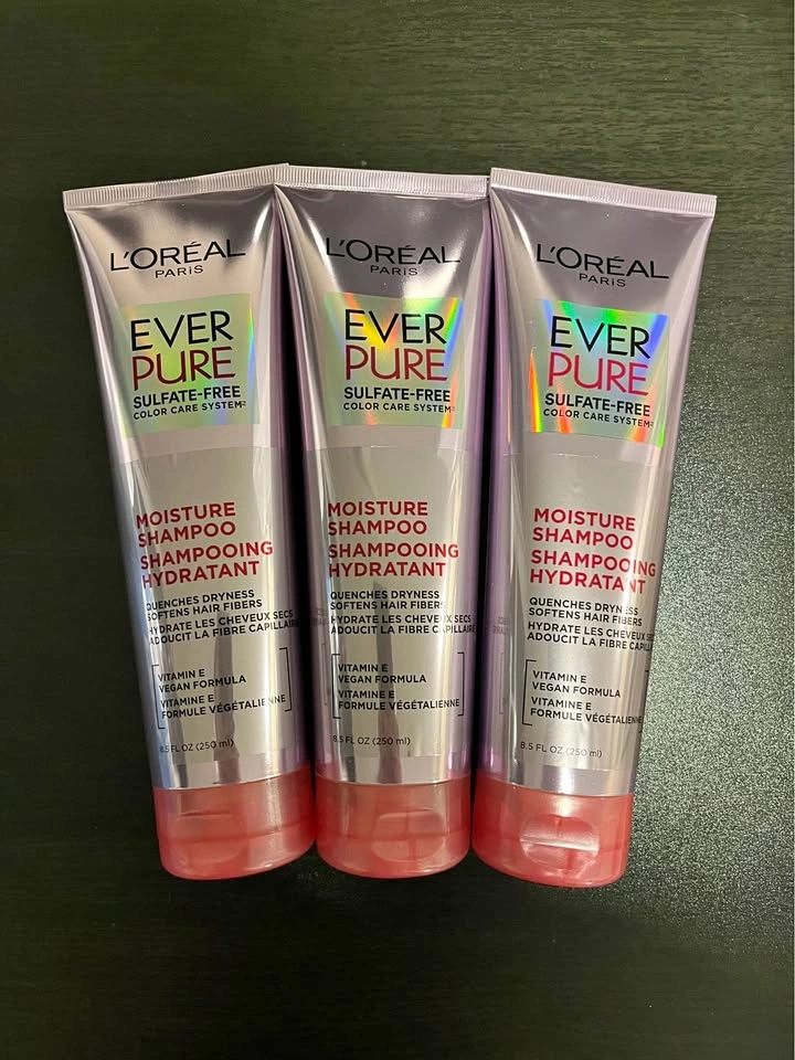 3 bottles of new L’ORÉAL EVER PURE Shampoo