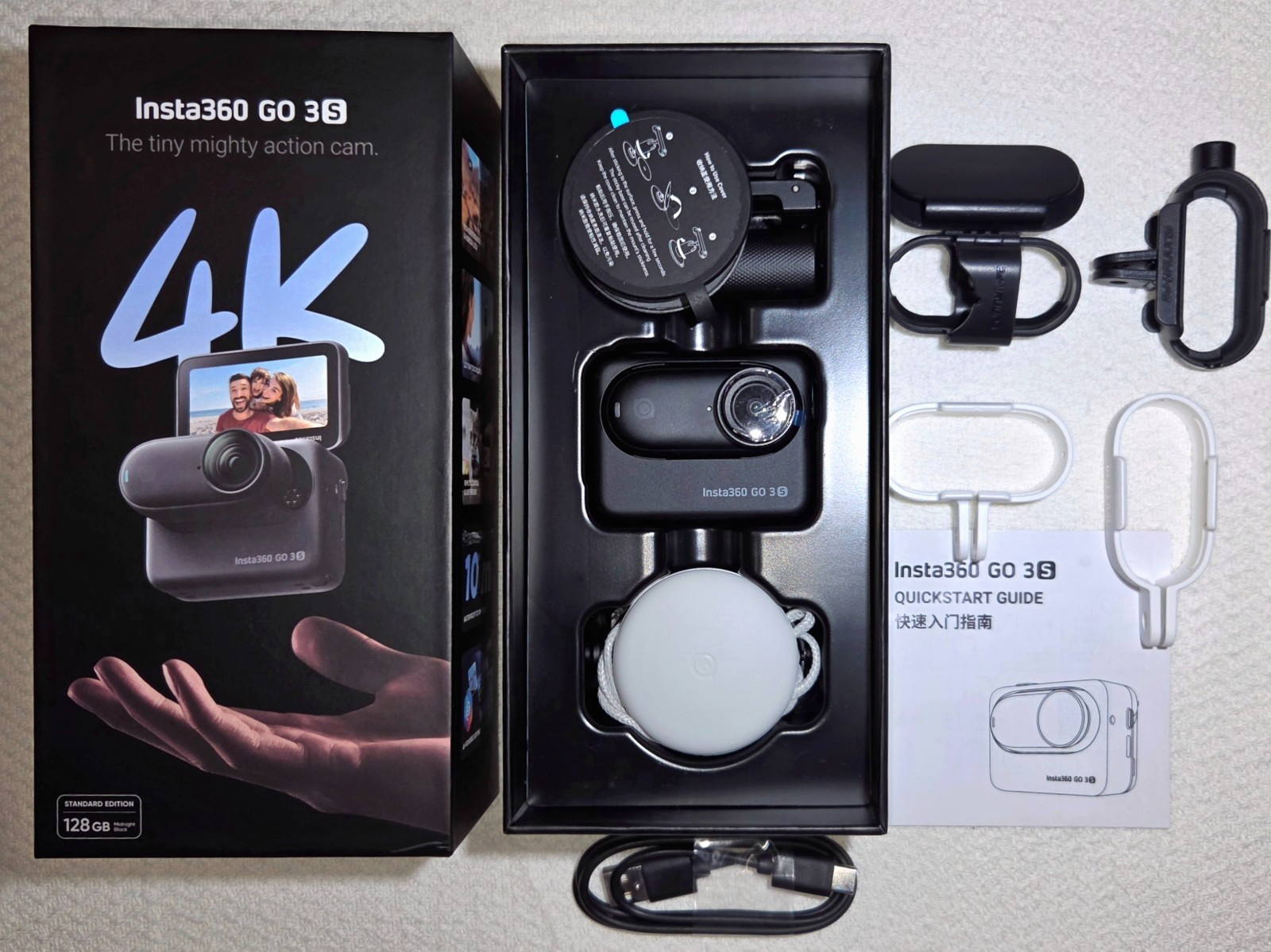 Insta360 Go 3s 128GB 4K Action Camera - Excellent Condition