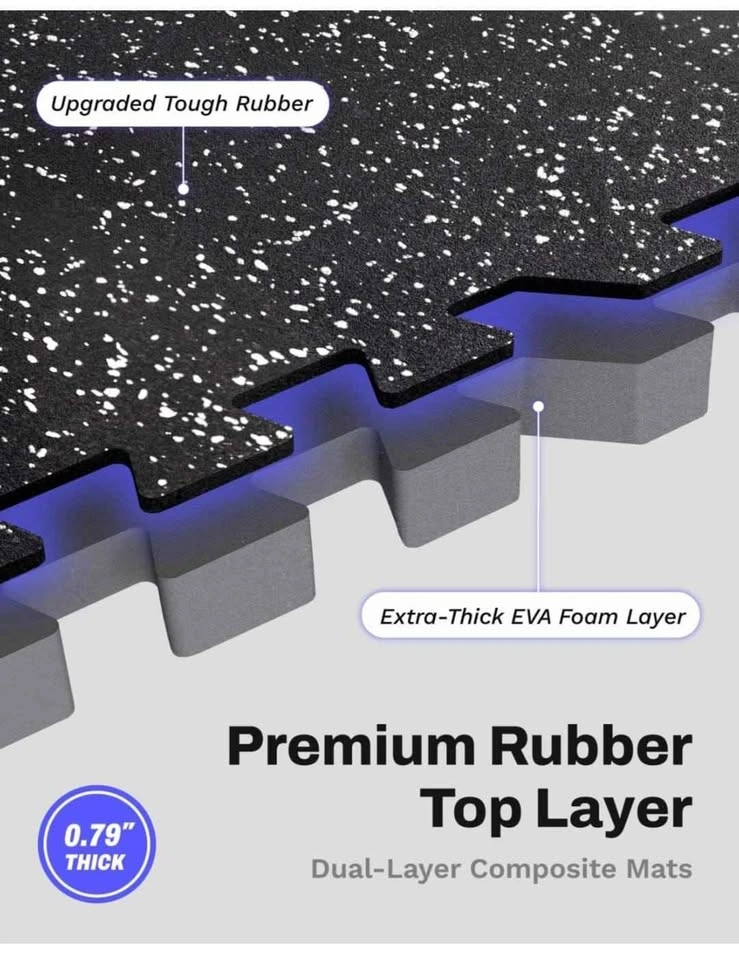 Interlocking Gym Mats - 48 Sq Ft, 12 Tiles - photo 3