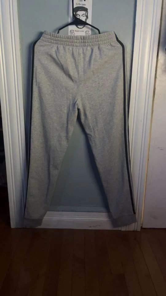 Adidas Grey Sweatpants with Black Stripes - Large - photo 2