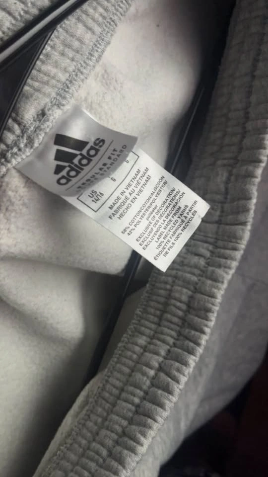 Adidas Grey Sweatpants with Black Stripes - Large - photo 4