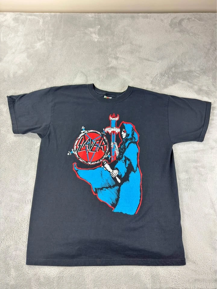 Vintage Slayer Men's L Fruit Of The Loom Single Stitch Shirt