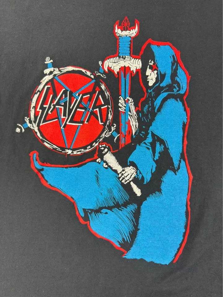 Vintage Slayer Men's L Fruit Of The Loom Single Stitch Shirt - photo 5
