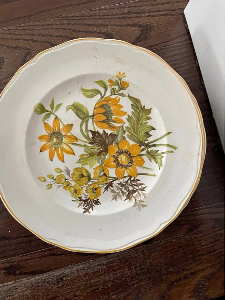 Made in England 6 plates - English ironstone brand - meadow view
