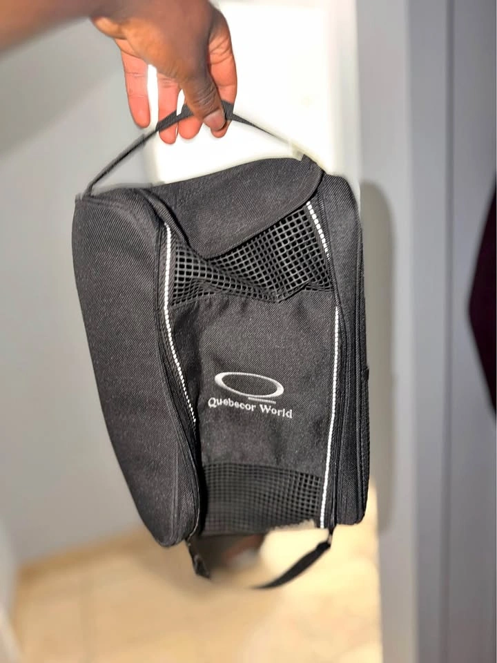 Quebecor World Black Travel Shoe Bag