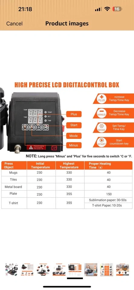 15 x 15 inch Heat Press Machine - photo 2