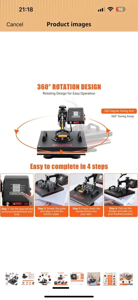 15 x 15 inch Heat Press Machine - photo 3