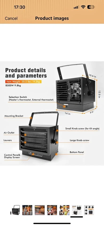 CTSC 8500W Electric Garage Heater