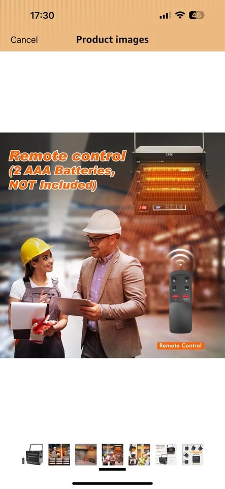 CTSC 8500W Electric Garage Heater - photo 3
