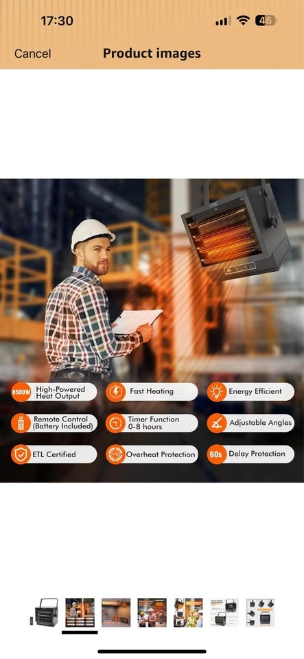 CTSC 8500W Electric Garage Heater - photo 5