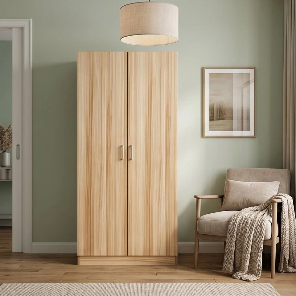 C2195 CC025 Minimalist Wooden Wardrobe Cabinet - photo 2