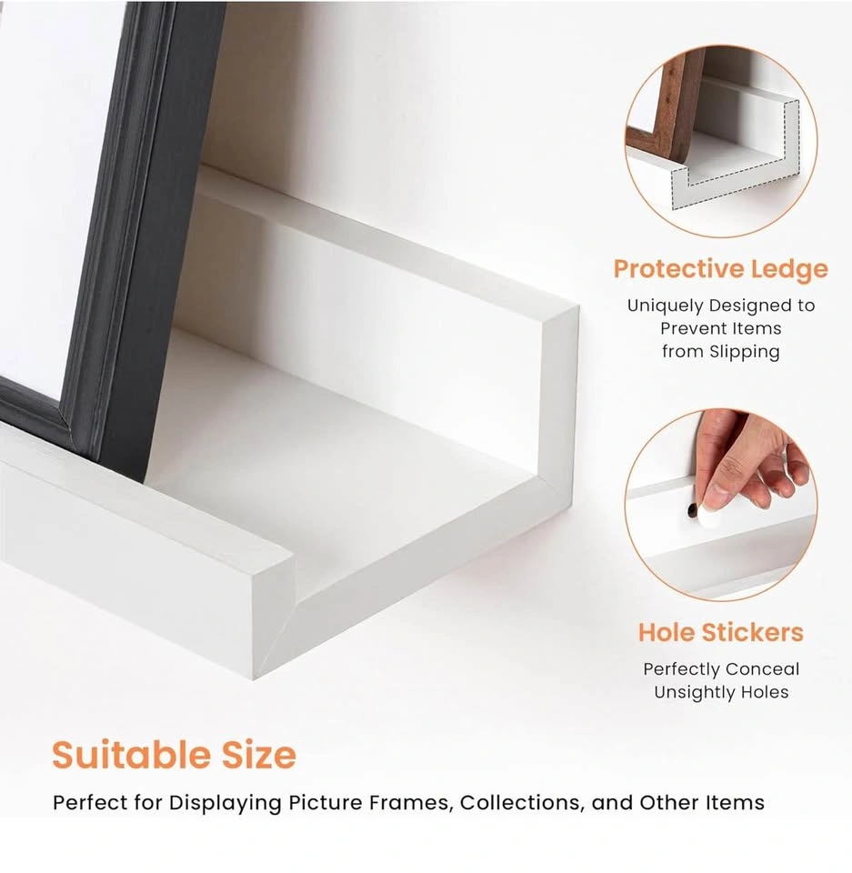 White 16 inch Floating Shelf, Set of 2 - photo 4