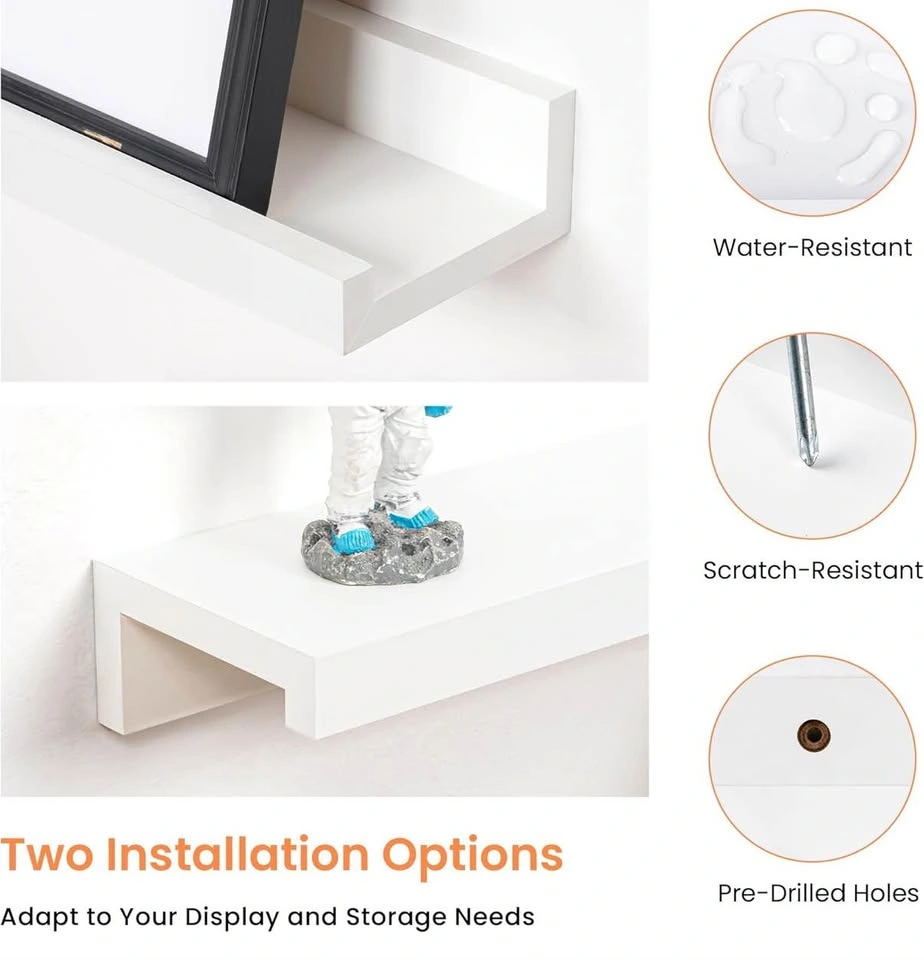 White 16 inch Floating Shelf, Set of 2 - photo 5