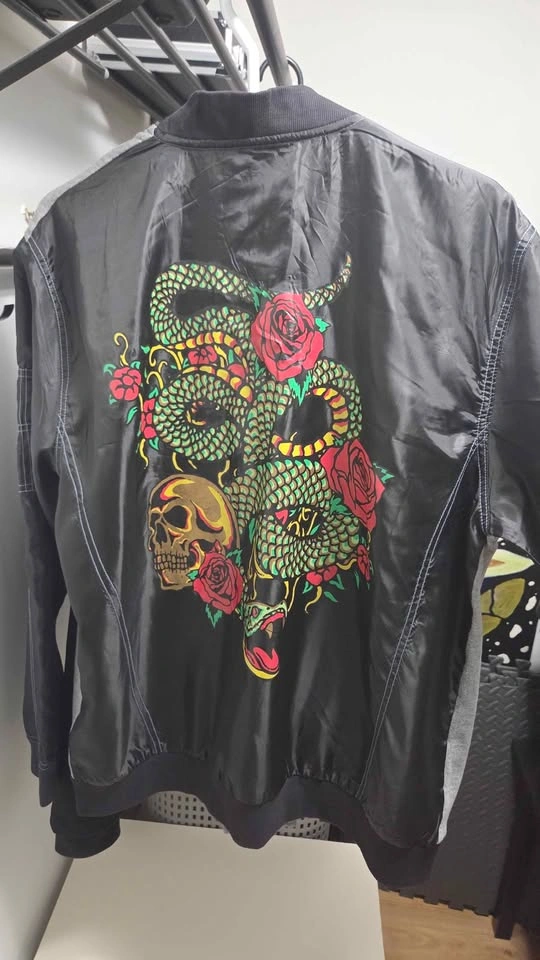 Raw Yarn Industries Bomber Jacket Rose Snake Skull L - photo 2
