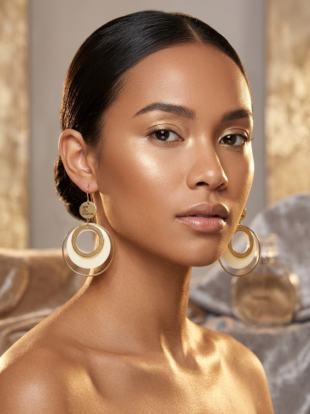 Gold & Ivory Cream Dangle Earrings - photo 3
