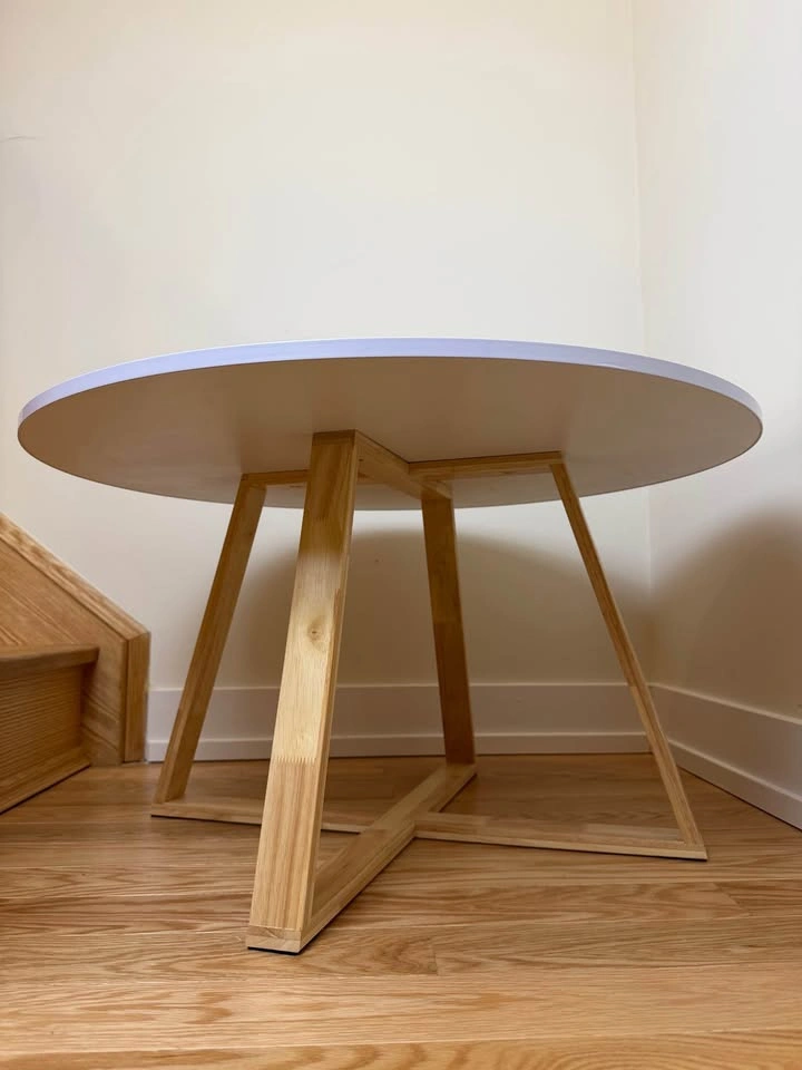 Modern White Round Coffee Table – Scandinavian Style - photo 2
