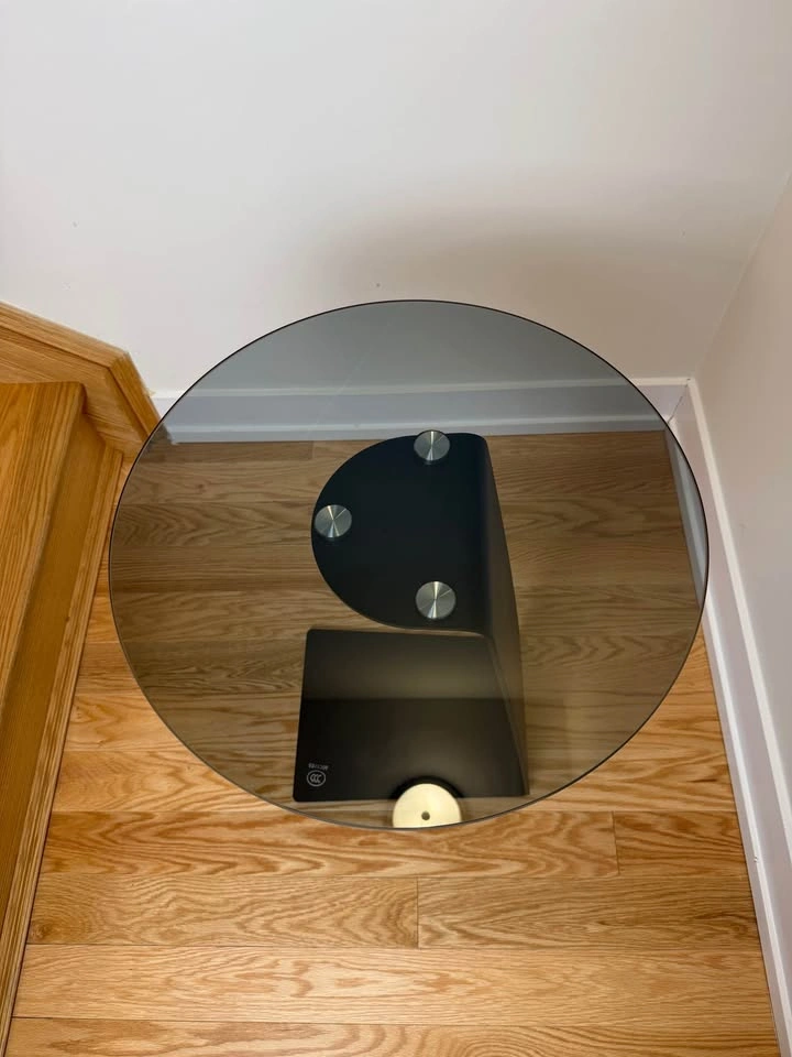 Modern Heavy Steel Frame Glass Side Table - photo 2