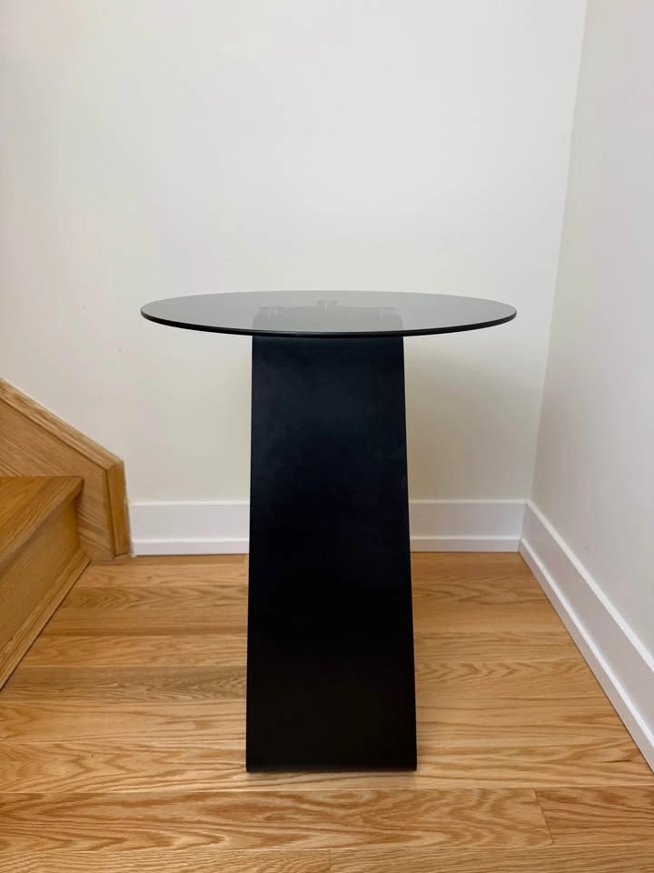 Modern Heavy Steel Frame Glass Side Table - photo 3