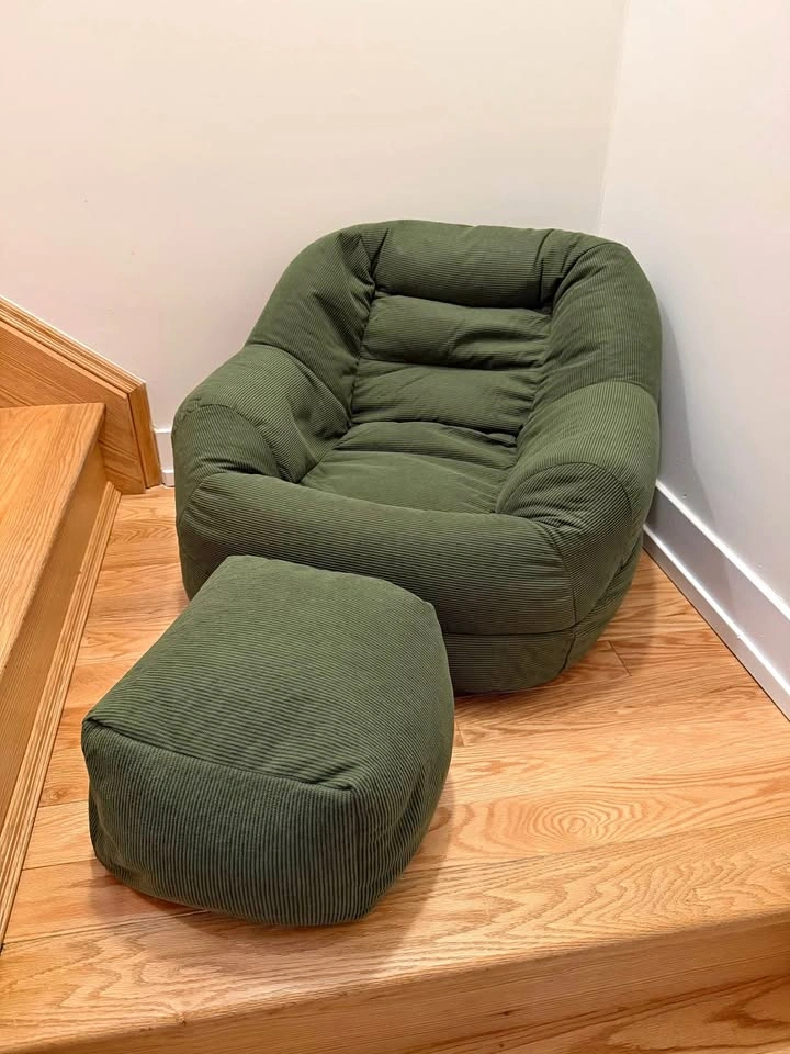 Cozy Bean Bag Chair with Ottoman