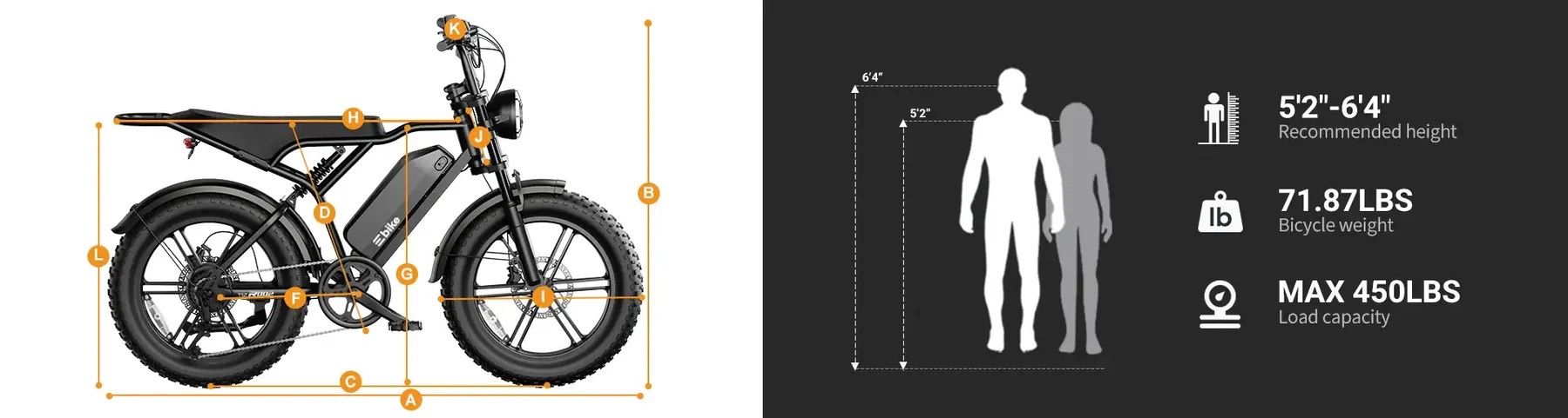 TST R002 PLUS 20" 1500W Full Suspension Moped E-Bike - photo 5