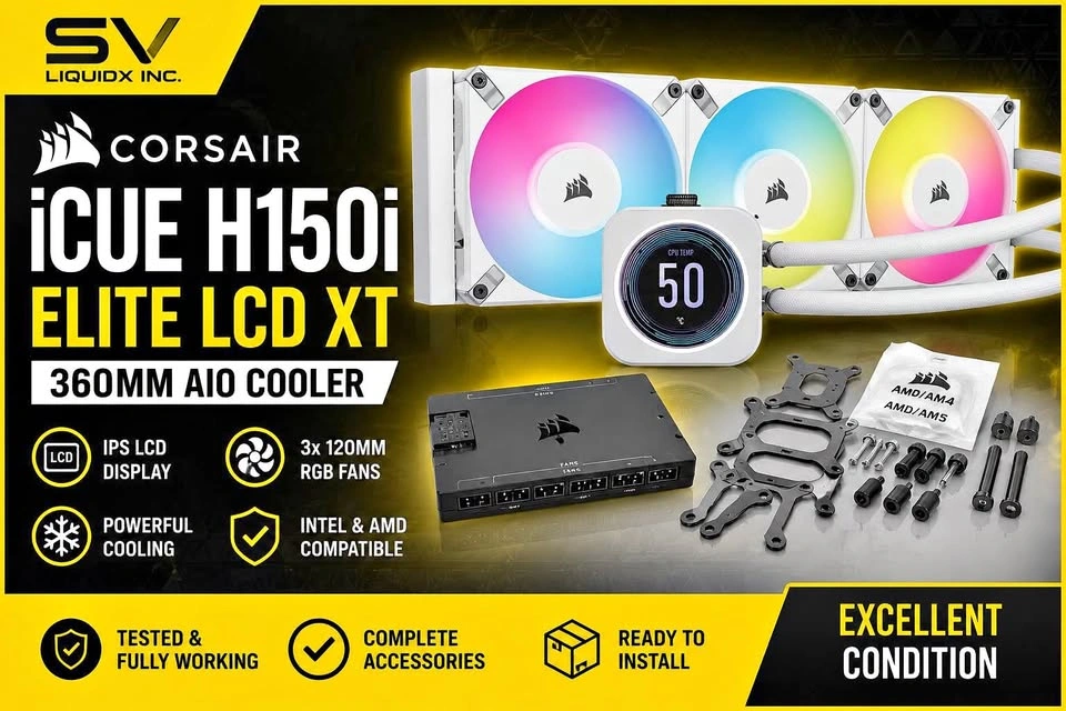 Corsair iCUE H150i ELITE LCD XT White 360mm AIO Cooler
