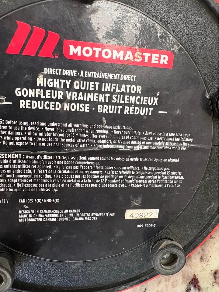 MotoMaster Mighty Quiet Air Compressor/Tire Inflator - photo 3
