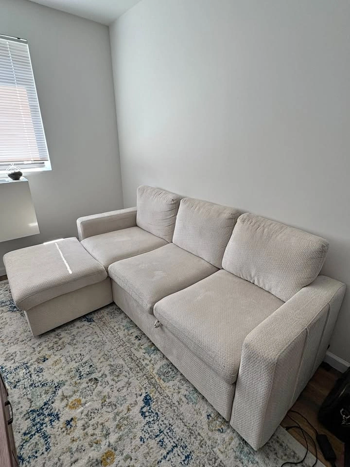 L Shaped Pullout Sofa with Storage