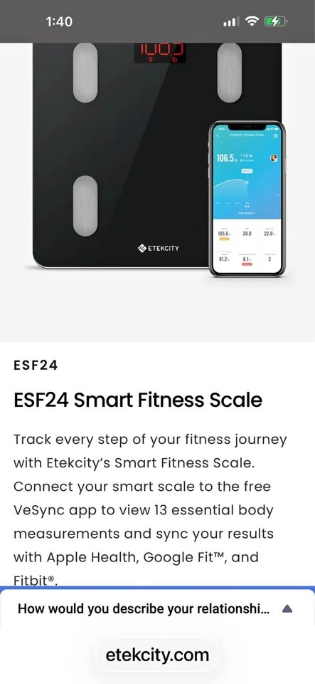 Etekcity Smart Fitness Scale