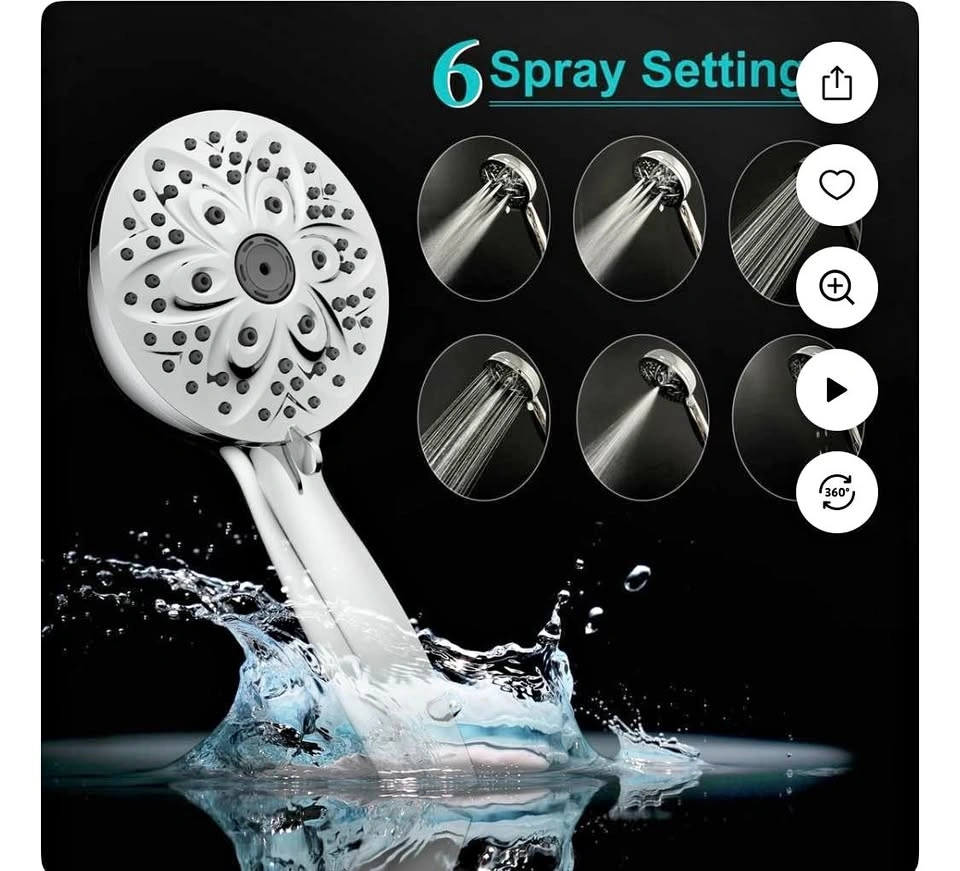 JDO 6 settings chrome shower head set.