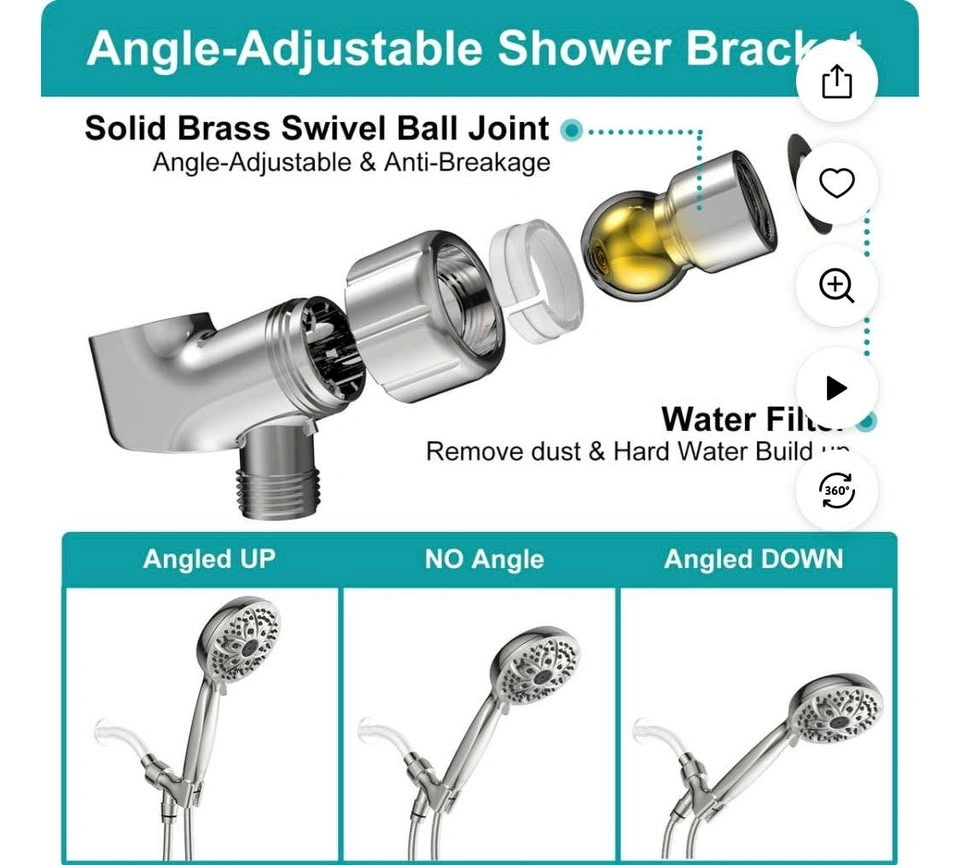 JDO 6 settings chrome shower head set. - photo 3