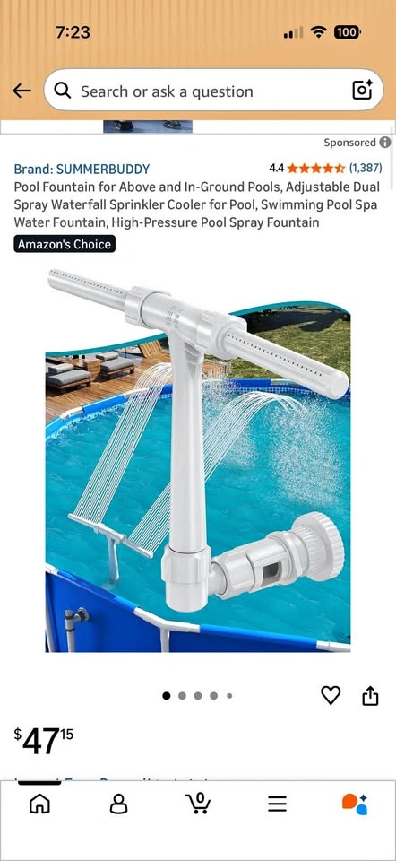 SUMMERBUDDY Waterfall Pool Fountain