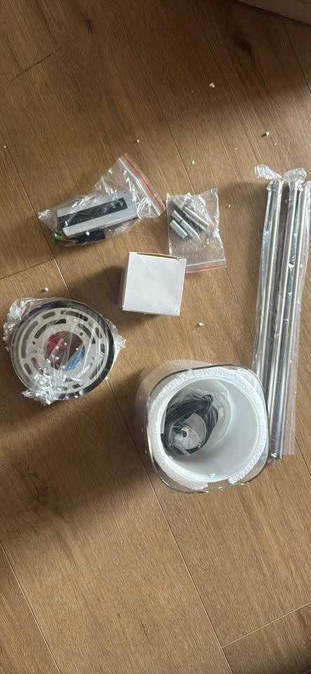 Modern Glass and Chrome Light Fixture with Remote - photo 2