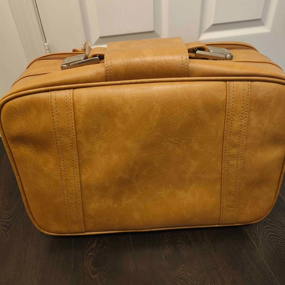 Vintage Samsonite Caribbea Suitcase - Tan/Caramel - Excellent Co - photo 2