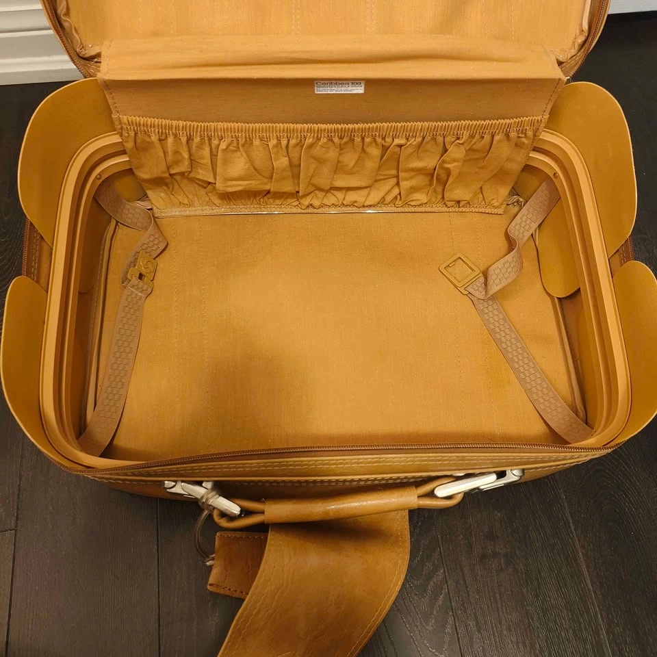 Vintage Samsonite Caribbea Suitcase - Tan/Caramel - Excellent Co - photo 3